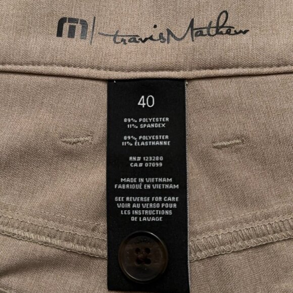 Travis Mathew Pants Mens Size 40 Open To Close 2.0 Performance Golf Beige - Picture 6 of 6